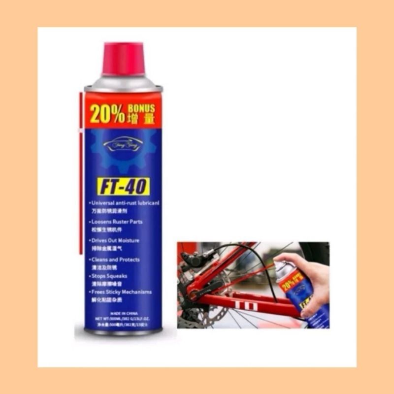 FT-40 Multi-Purpose Lubricant Spray – Rust Remover, Cleaner & Protector.Designed to penetrate stuck parts, reduce friction, and protect metal surfaces, it is ideal for household, automotive, workshop.