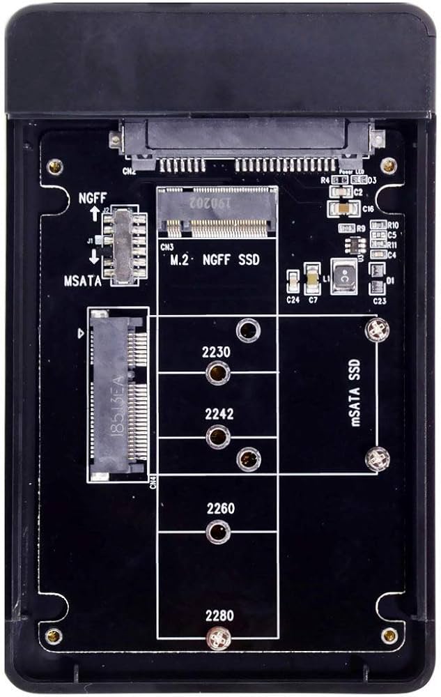 Combo M.2 NGFF B-Key & mSATA SSD to USB Type-C Converter Case Enclosure with Switch This product exclusively supports M.2 NGFF (SATA protocol) interface and does not support NVME and PCI-E protocol.
