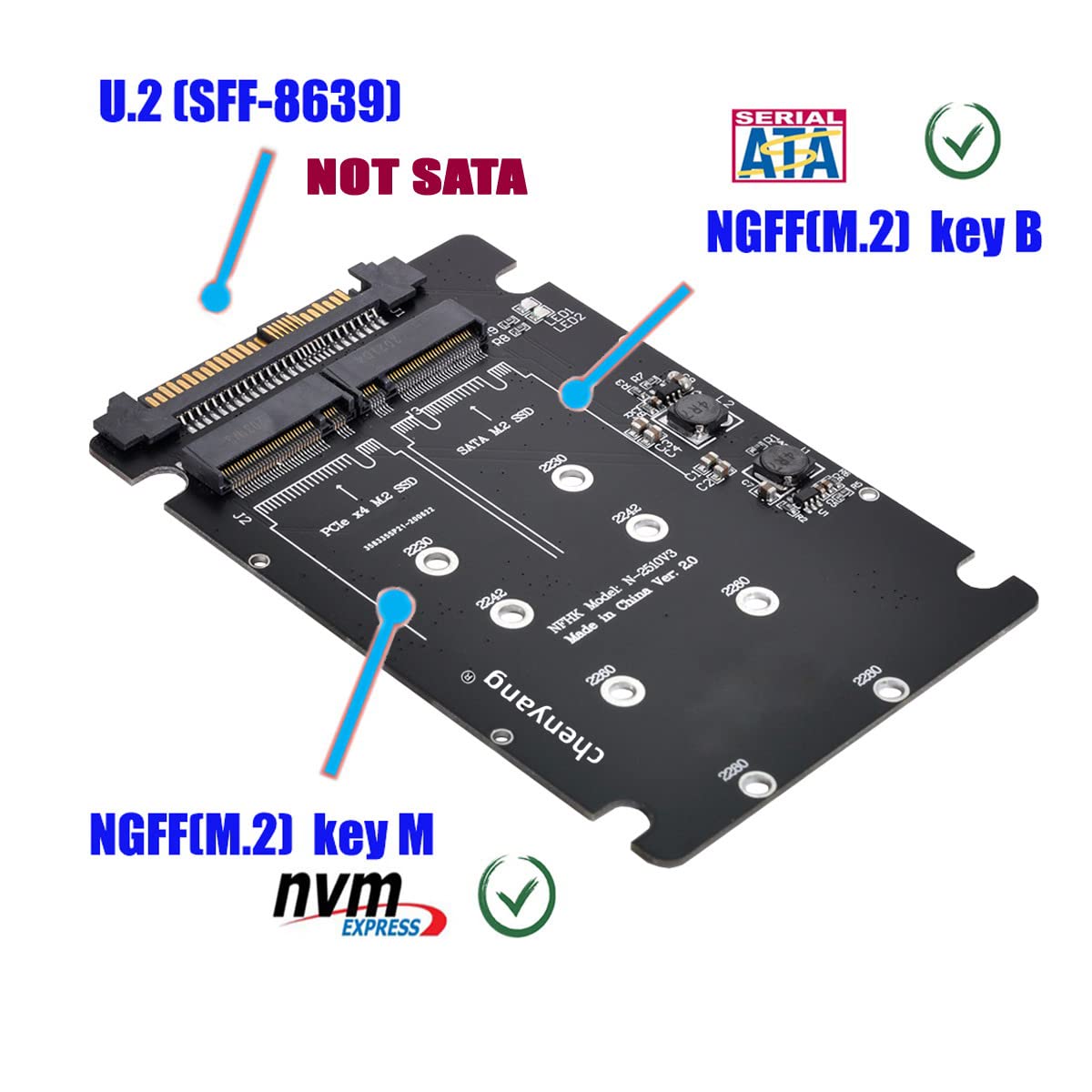 Combo M.2 NGFF B-Key & mSATA SSD to USB Type-C Converter Case Enclosure with Switch This product exclusively supports M.2 NGFF (SATA protocol) interface and does not support NVME and PCI-E protocol.