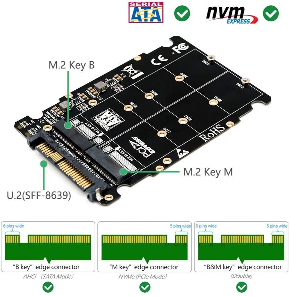 Combo M.2 NGFF B-Key & mSATA SSD to USB Type-C Converter Case Enclosure with Switch This product exclusively supports M.2 NGFF (SATA protocol) interface and does not support NVME and PCI-E protocol.