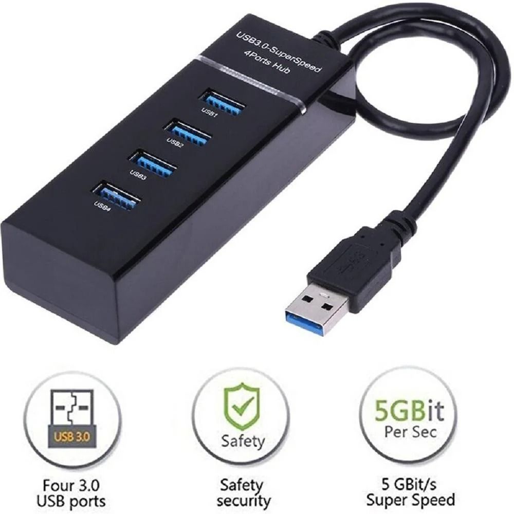HUB Usb 3.0 HUB 4 Port For Laptop/PC .The USB hub supports multiple systems such as for MacBook Air,Laptop,iMac,PC,USB Flash Drives,Hard Drive 【Protect External Devices】