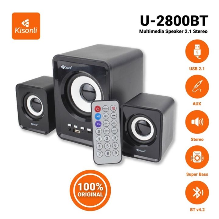 Kisonli U-2900 USB Speaker.For Computers, For Televisions, For Smartphones or Tablets, For Music Players
