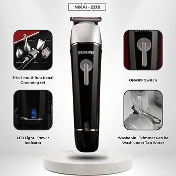 Nikai NK-822 Rechargeable 3-in-1 Hair Clipper & Shaver – Black the high-precision steel blades deliver a snag-free trim, while the powerful rechargeable battery ensures consistent performance.