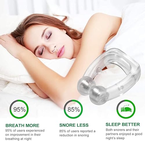 3 PCS Snoring Stop Silicone Magnetic Anti Snore Nose Clip Device is designed to maximize airflow through the nasal passage ways.Applicable to any shape of nostrils., EFFECTIVE AND REUSABLE.