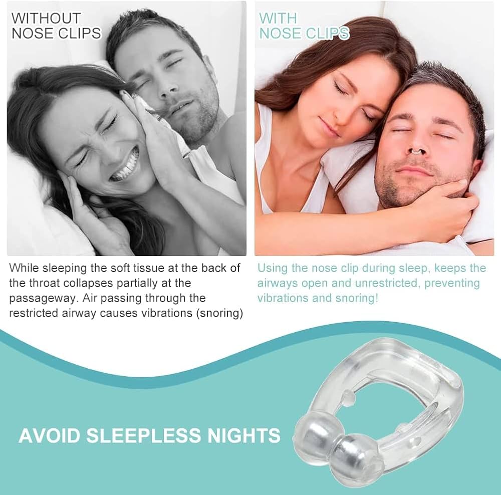 3 PCS Snoring Stop Silicone Magnetic Anti Snore Nose Clip Device is designed to maximize airflow through the nasal passage ways.Applicable to any shape of nostrils., EFFECTIVE AND REUSABLE.
