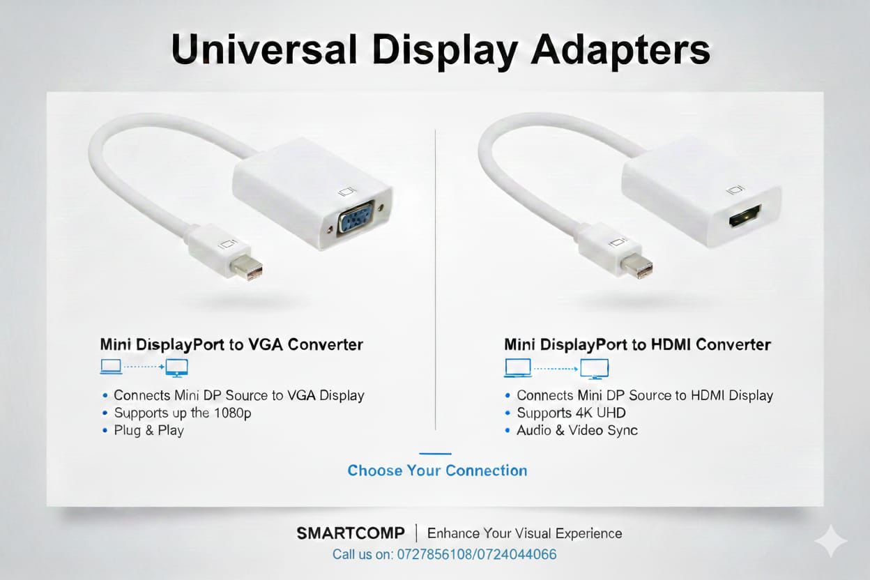 MacBook Air Pro Thunderbolt Mini DisplayPort Display Port Mini DP To VGA Cable Adapter 1080P For HDTV Monitoris compatible with mini display to VGA ports as well as Thunderbolt 1 and Thunderbolt 2 I/O