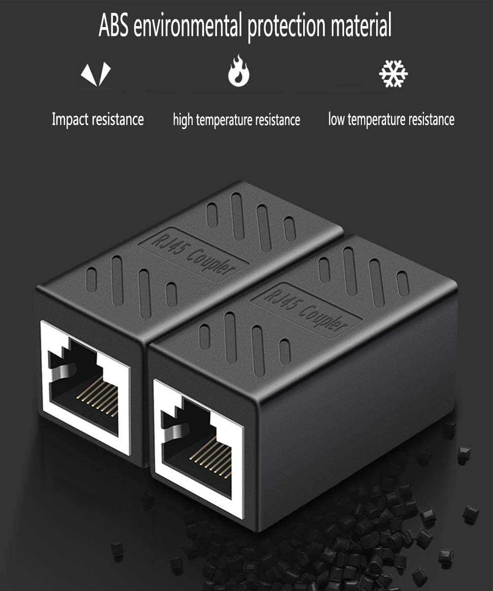 RJ45 Ethernet Cable Connector are metallic shielded to prevent electrical interference. 8P8C female to female Ethernet coupler work perfectly