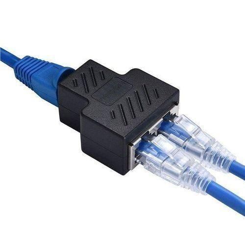 Practical Rj45 Splitter Adapter Port Cat5/6 Lan Ethernet Cable High Performance 1 To 2 Ways Dual Female Switching Onleny to allow two devices to surf the Internet simultaneously.