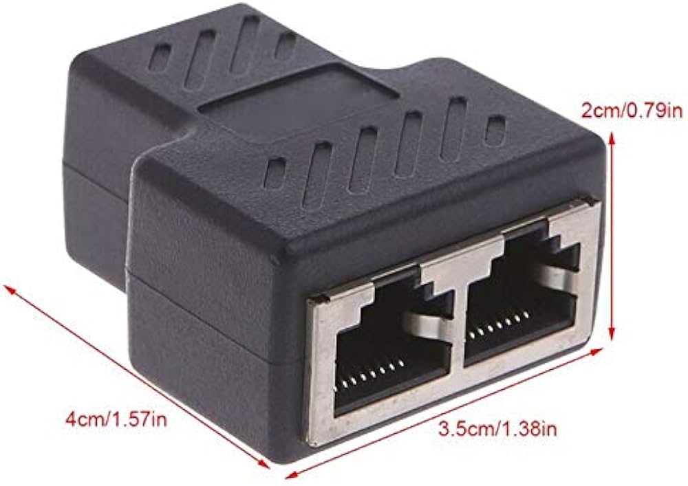 Practical Rj45 Splitter Adapter Port Cat5/6 Lan Ethernet Cable High Performance 1 To 2 Ways Dual Female Switching Onleny to allow two devices to surf the Internet simultaneously.