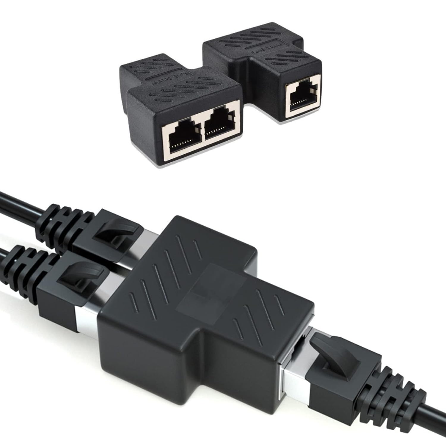 Practical Rj45 Splitter Adapter Port Cat5/6 Lan Ethernet Cable High Performance 1 To 2 Ways Dual Female Switching Onleny to allow two devices to surf the Internet simultaneously.