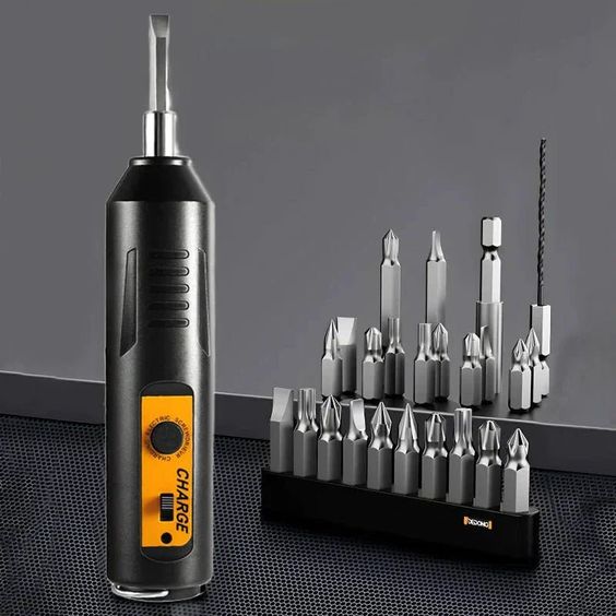Powerful Compact Electric Screwdriver Set,Rechargeable Cordless Mini Electric Screwdriver it boasts over-current protection, over-temperature protection,voltage protection,and comprehensive charging.