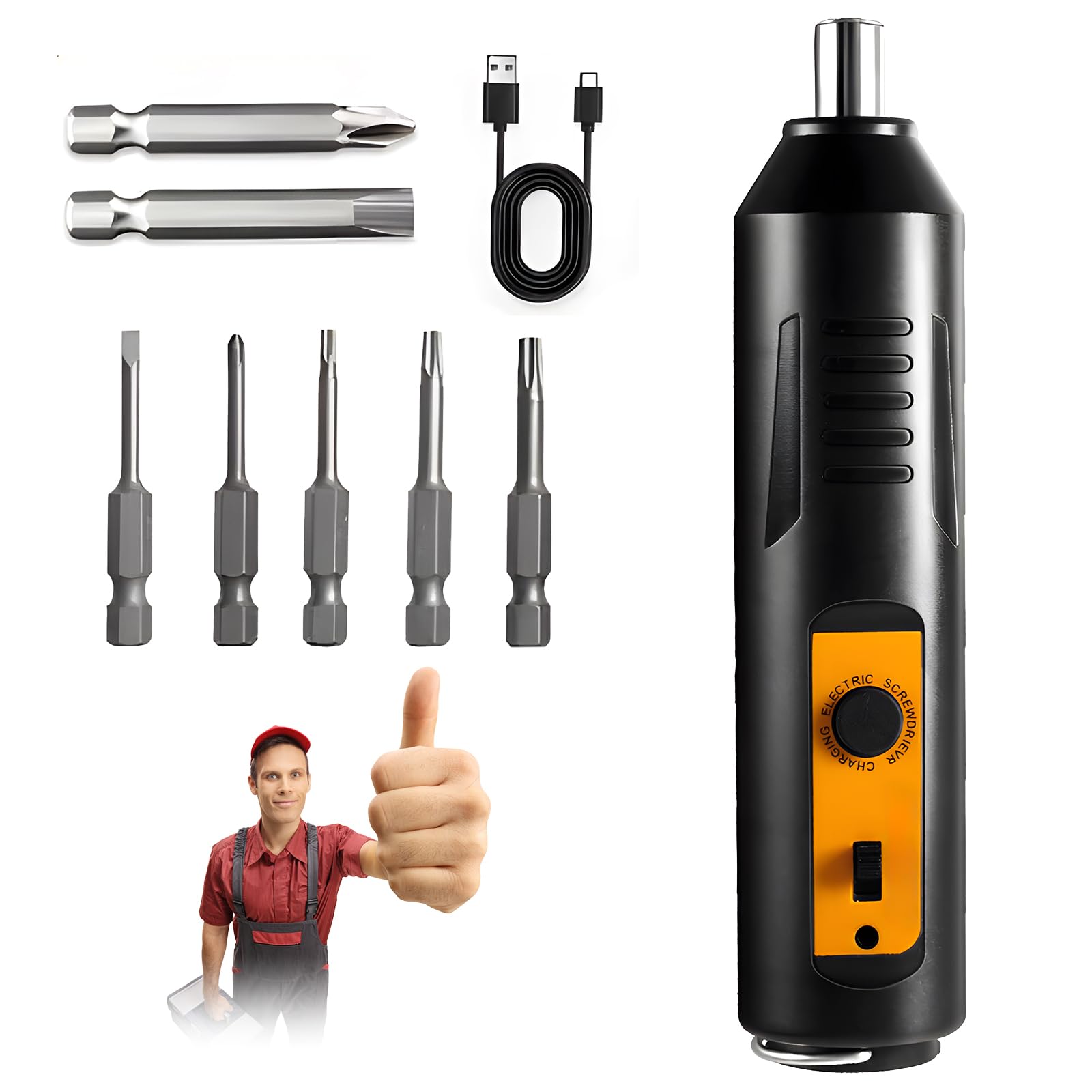 Powerful Compact Electric Screwdriver Set,Rechargeable Cordless Mini Electric Screwdriver it boasts over-current protection, over-temperature protection,voltage protection,and comprehensive charging.