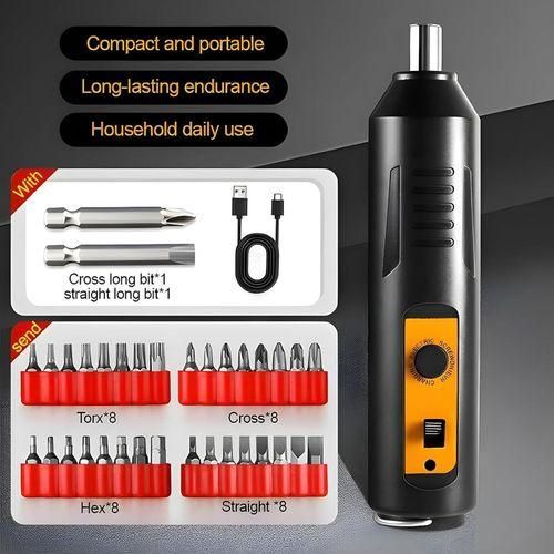 Powerful Compact Electric Screwdriver Set,Rechargeable Cordless Mini Electric Screwdriver it boasts over-current protection, over-temperature protection,voltage protection,and comprehensive charging.