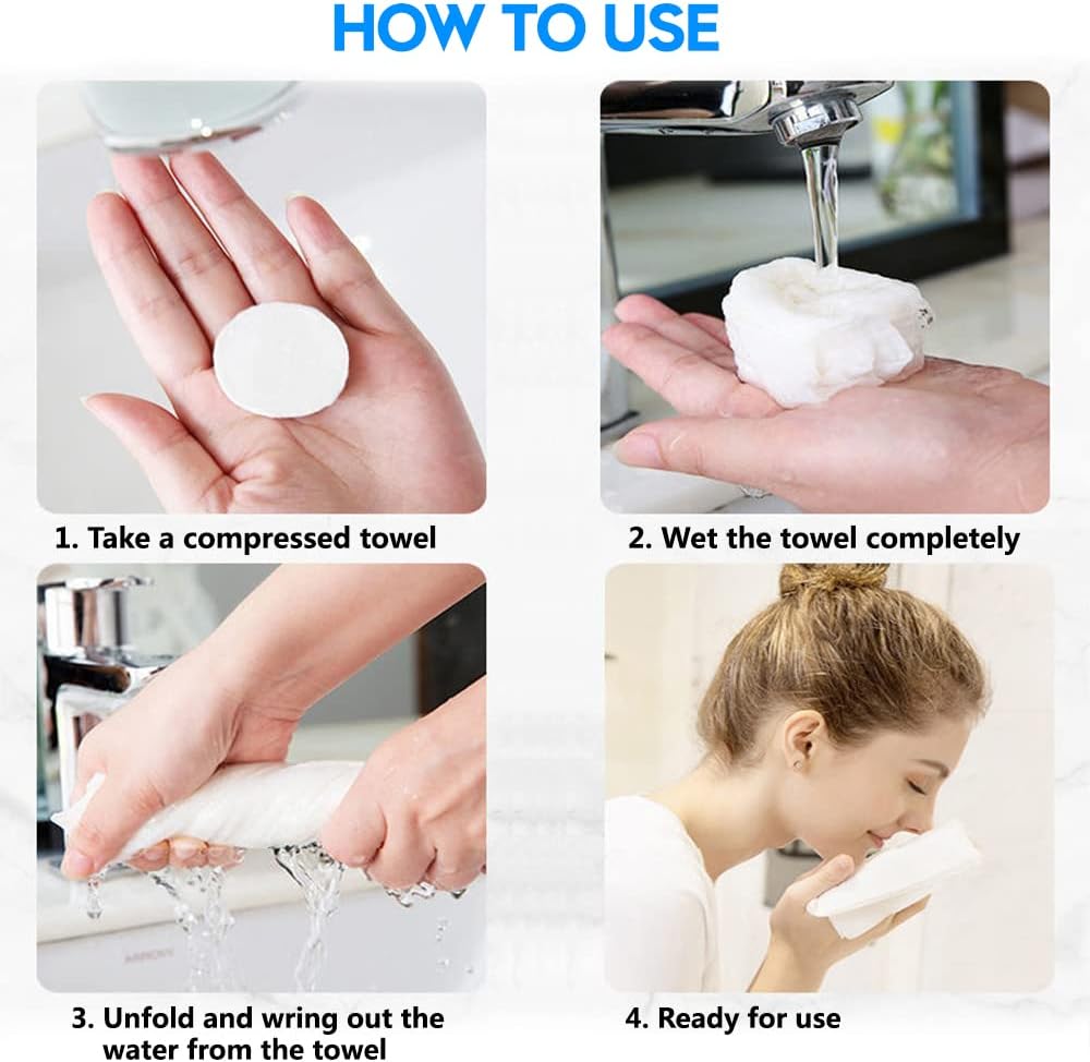 Magic Compact Towels Pack Of 20 Pieces Coin Tissues Towel is made of non-woven cotton, which is hygiene and biodegradable, no spices, no preservatives, no alcohol and no fluoresce.