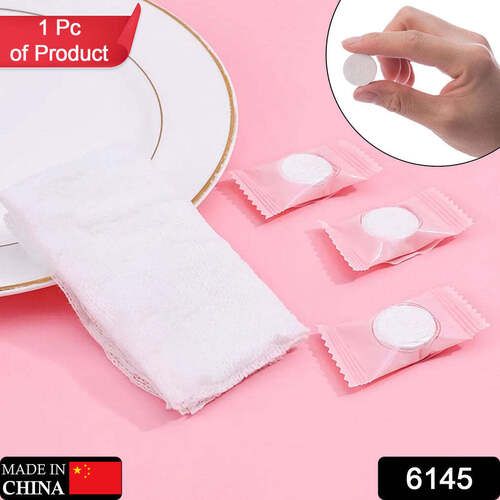 Magic Compact Towels Pack Of 20 Pieces Coin Tissues Towel is made of non-woven cotton, which is hygiene and biodegradable, no spices, no preservatives, no alcohol and no fluoresce.