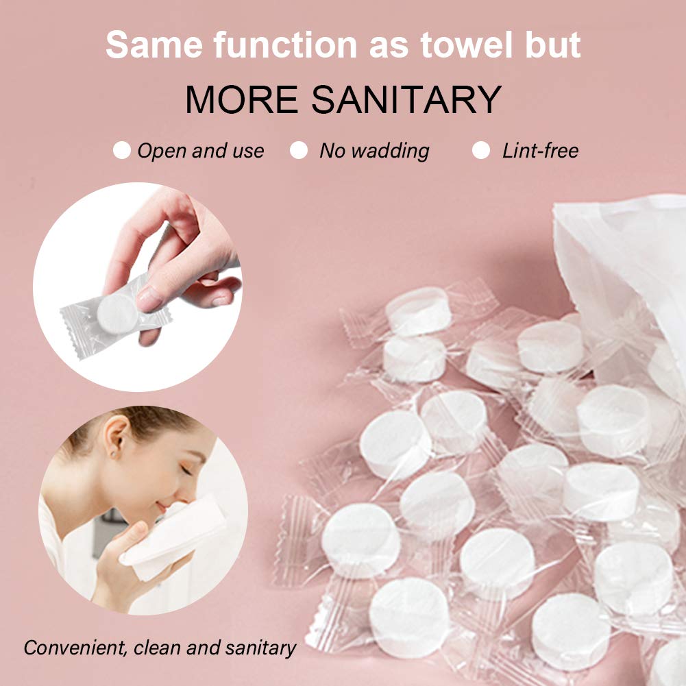 Magic Compact Towels Pack Of 20 Pieces Coin Tissues Towel is made of non-woven cotton, which is hygiene and biodegradable, no spices, no preservatives, no alcohol and no fluoresce.