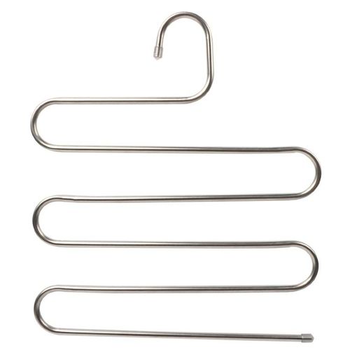 Trouser Hanger 2 Pack Multilayer Clothes Hanger, Trouser Hanger Space Saving, Wardrobe Stainless Steel Rack Space Saving, Clothes Hanger Tie Scarf Shock Absorber Jeans Towel Clothes.
