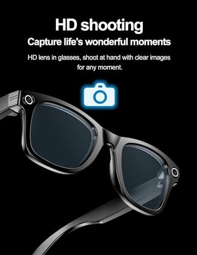 AIMB-G1 AI Smart Camera Glasses 1080P HD - Bluetooth Video Recording Glasses with Voice Control, Wearable Sport Camera Eyeglasses for Driving, Hiking, Outdoor & Open on Computer.it can take photos.