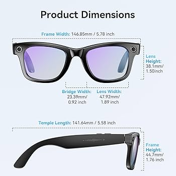 AIMB-G1 AI Smart Camera Glasses 1080P HD - Bluetooth Video Recording Glasses with Voice Control, Wearable Sport Camera Eyeglasses for Driving, Hiking, Outdoor & Open on Computer.it can take photos.