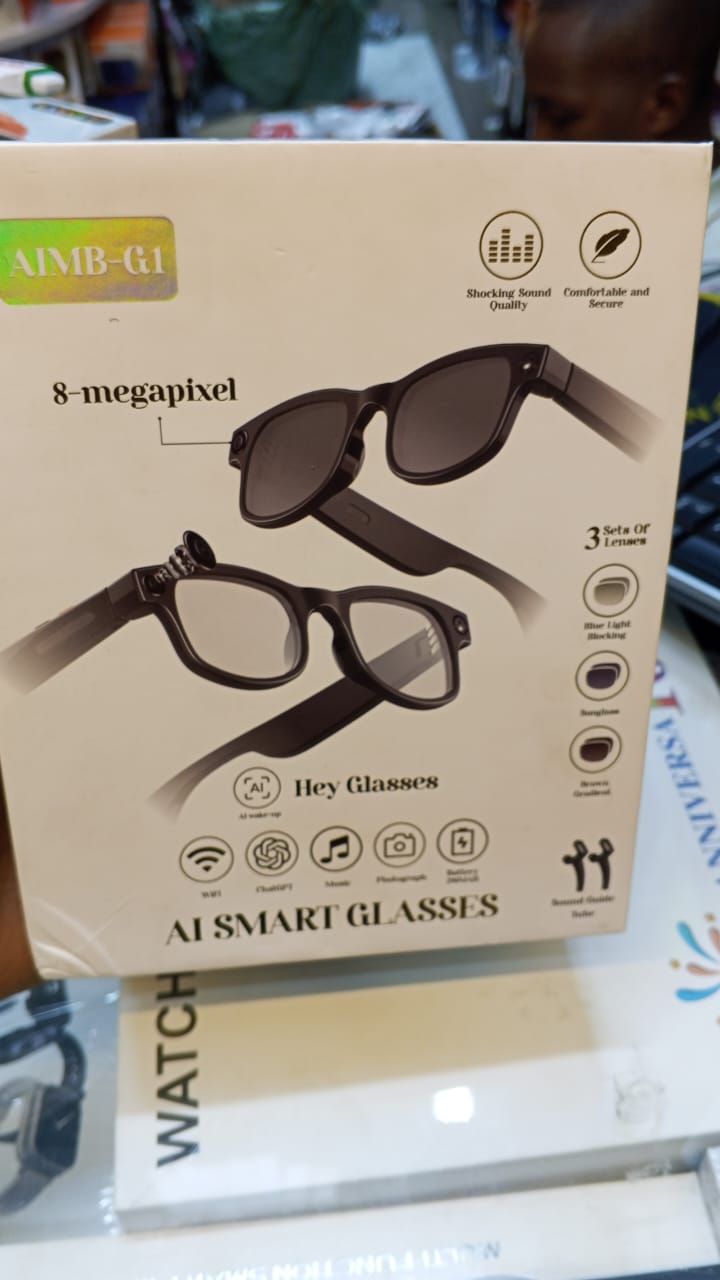 AIMB-G1 AI Smart Camera Glasses 1080P HD - Bluetooth Video Recording Glasses with Voice Control, Wearable Sport Camera Eyeglasses for Driving, Hiking, Outdoor & Open on Computer.it can take photos.