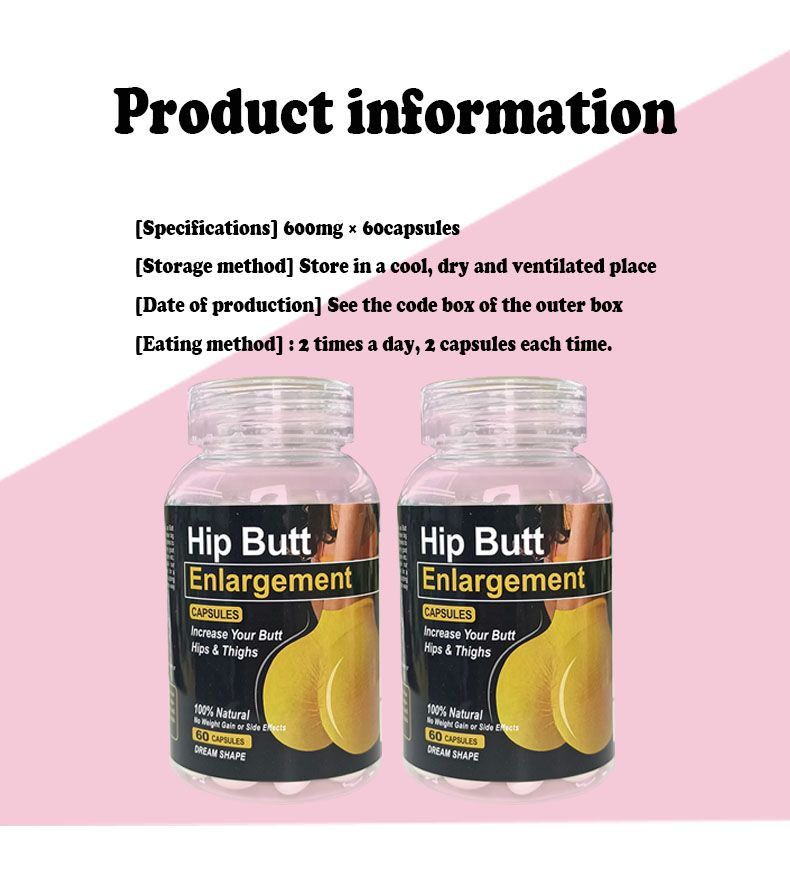 Maca Pills Buttock Booty Hip Enlargement Capsule Big Butt Enhancement Aguaje Capsules.Marketed to enhance body curves by directing fats to the hips and buttocks.