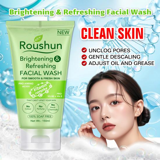 Roushun Moisture 48H Facial Wash a gentle yet effective cleanser designed to remove dirt, oil, and impurities while locking in long-lasting hydration.leaves your face feeling clean, soft, and fresh.
