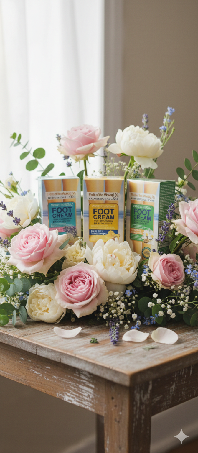 Wokali Foot Cream for Cracked & Damaged Feet enriched with Camomile and shea butter, Rosemary oil and Silk extract,Snail with Q10 and collagen 130 ml.