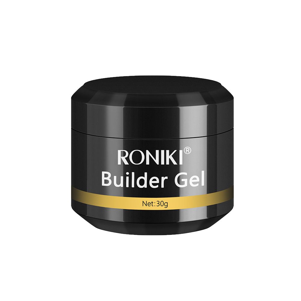 Roniki builder gel 20g It is a professional-grade hard gel designed for nail extensions,overlays,and strengthening natural nails.The gel typically has a medium consistency that allows to spread easily