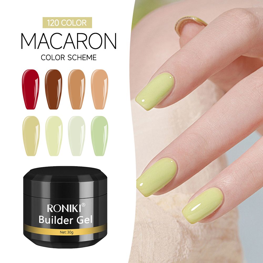Roniki builder gel 20g It is a professional-grade hard gel designed for nail extensions,overlays,and strengthening natural nails.The gel typically has a medium consistency that allows to spread easily