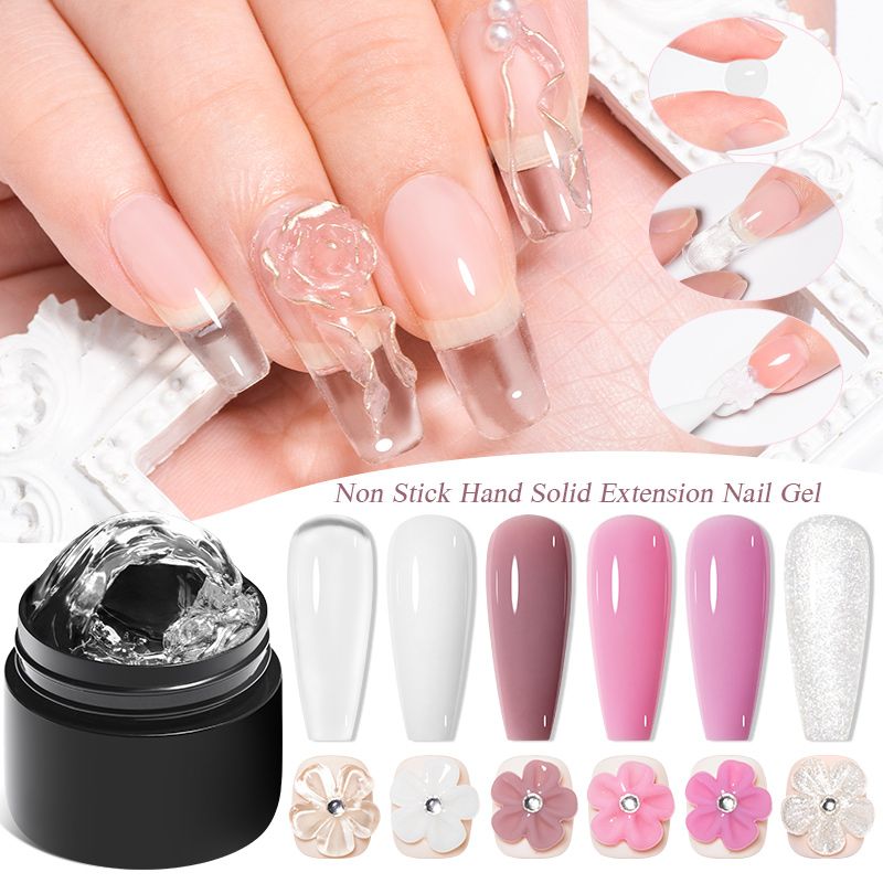 RONIKI Builder Gel, a self-shaping, hard gel used for artificial nail applications and strengthening natural nails. It is commonly used in professional nail salons or for at-home manicures .