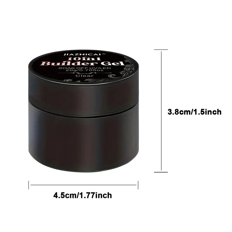 RONIKI Builder Gel, a self-shaping, hard gel used for artificial nail applications and strengthening natural nails. It is commonly used in professional nail salons or for at-home manicures .