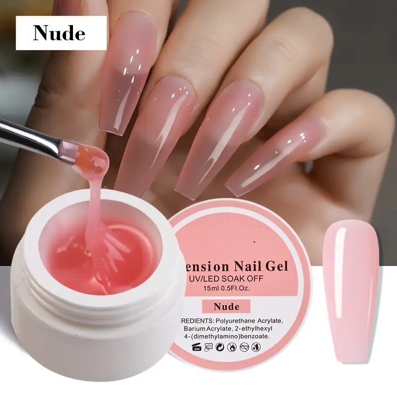 RONIKI Builder Gel, a self-shaping, hard gel used for artificial nail applications and strengthening natural nails. It is commonly used in professional nail salons or for at-home manicures .