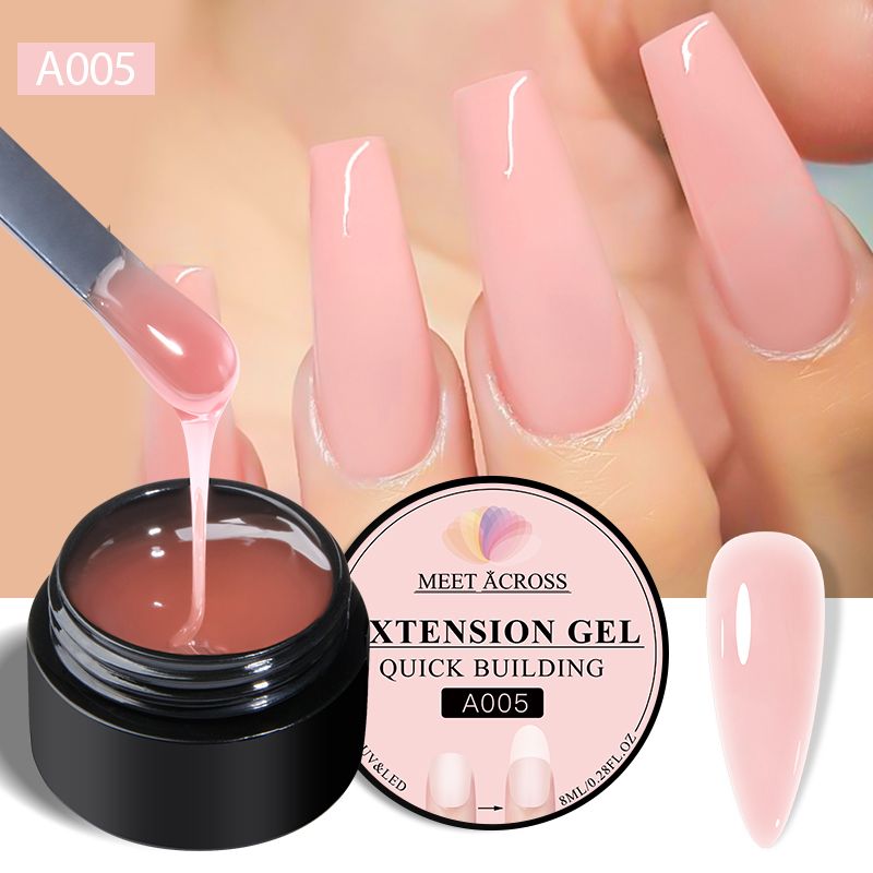 RONIKI Builder Gel, a self-shaping, hard gel used for artificial nail applications and strengthening natural nails. It is commonly used in professional nail salons or for at-home manicures .