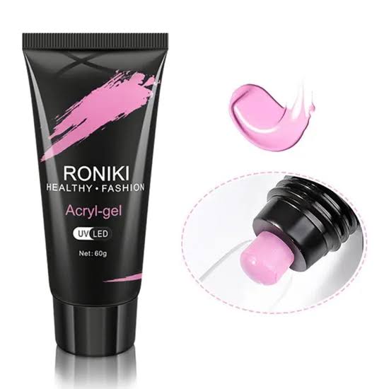 Roniki Acrylic Gel Crystal Nails UV Gel For Nail Art -60g It is a nail enhancement product that combines the strength of acrylic with the flexibility of gel systems.