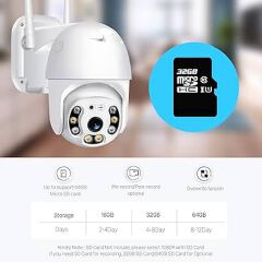 WIRELESS DAY AND NIGHT VISION OUTDOOR SMART WIFI IP CCTV SECURITY CAMERA 360 PTZ.Waterproof / Weatherproof, Two-Way Audio, Pan-Tilt, Night Vision, Reset, Built-In Mic, Wide Angle.