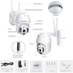 WIRELESS DAY AND NIGHT VISION OUTDOOR SMART WIFI IP CCTV SECURITY CAMERA 360 PTZ.Waterproof / Weatherproof, Two-Way Audio, Pan-Tilt, Night Vision, Reset, Built-In Mic, Wide Angle.