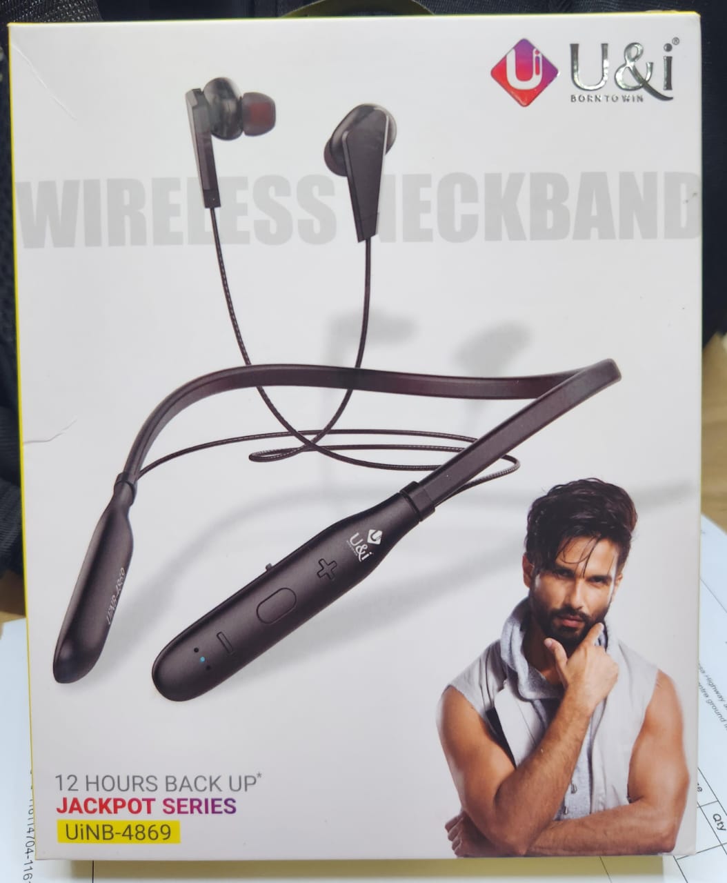 U&I Wireless Bluetooth Neck Band Headphone Earbuds Earphones Includes an integrated microphone and multifunctional controls for managing calls and volume.