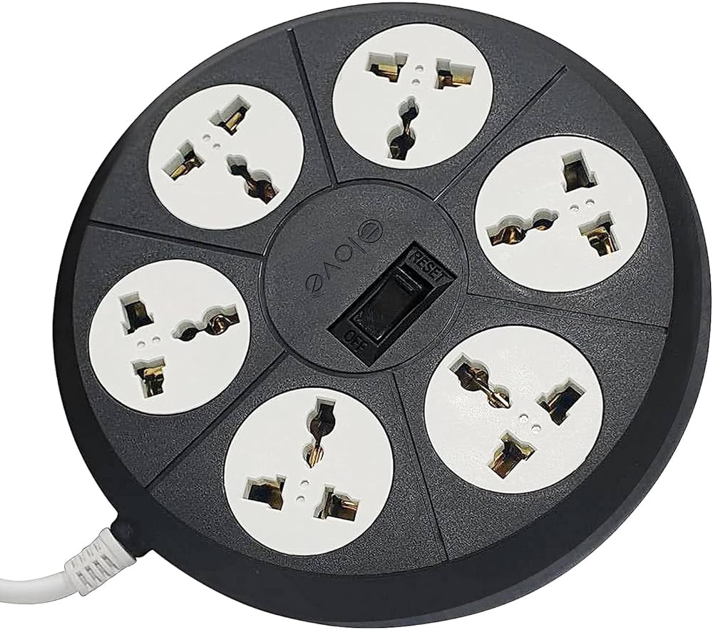 4 Way Round Extension Socket with 2 USB Ports & 1 Type-C Fast Charging – Compact Multi Plug Power Extension ensures stability and easy placement on any surface without cluttering your space.