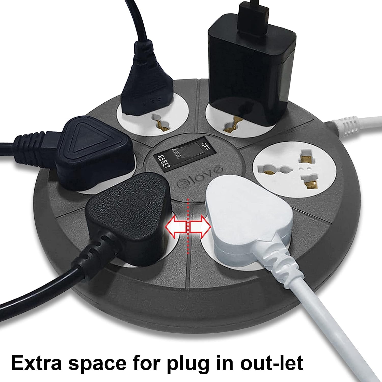4 Way Round Extension Socket with 2 USB Ports & 1 Type-C Fast Charging – Compact Multi Plug Power Extension ensures stability and easy placement on any surface without cluttering your space.