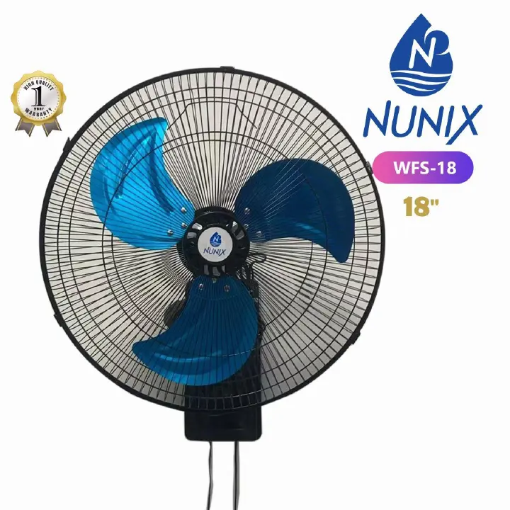 Nunix WFS-18 18 Inch Wall Fan High Speed Cooling with 3 Adjustable Speeds and Remote Control for Home Office Bedroom Durable Metal Grill and Quiet Operations.