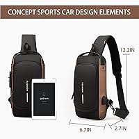Multifunction Anti-Theft USB Shoulder Chest Bag Sling for Travel, Waterproof Durable Crossbody Bag with USB Charging Port, Secure Travel Organizer for Men and Women .