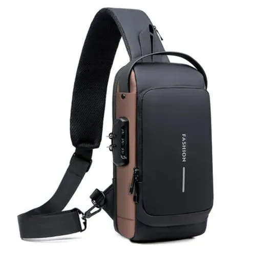 Multifunction Anti-Theft USB Shoulder Chest Bag Sling for Travel, Waterproof Durable Crossbody Bag with USB Charging Port, Secure Travel Organizer for Men and Women .