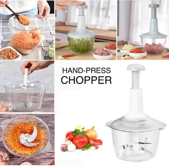Manual Hand Push Vegetable Chopper Mincer Dicer, Food Processor Chopper, Manual Food Processor, Sharp Blades Chopper, Mixer Cutter For Onion, Salad, Tomato,Garlic,Large Vegetable & All In One Solution