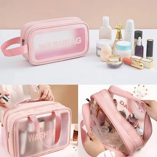 3 Pieces Waterproof Washbag Travel Bag Set Transparent Makeup Toiletry Clear Wash Pouch Made from durable, water-resistant material, they keep your items safe and dry.