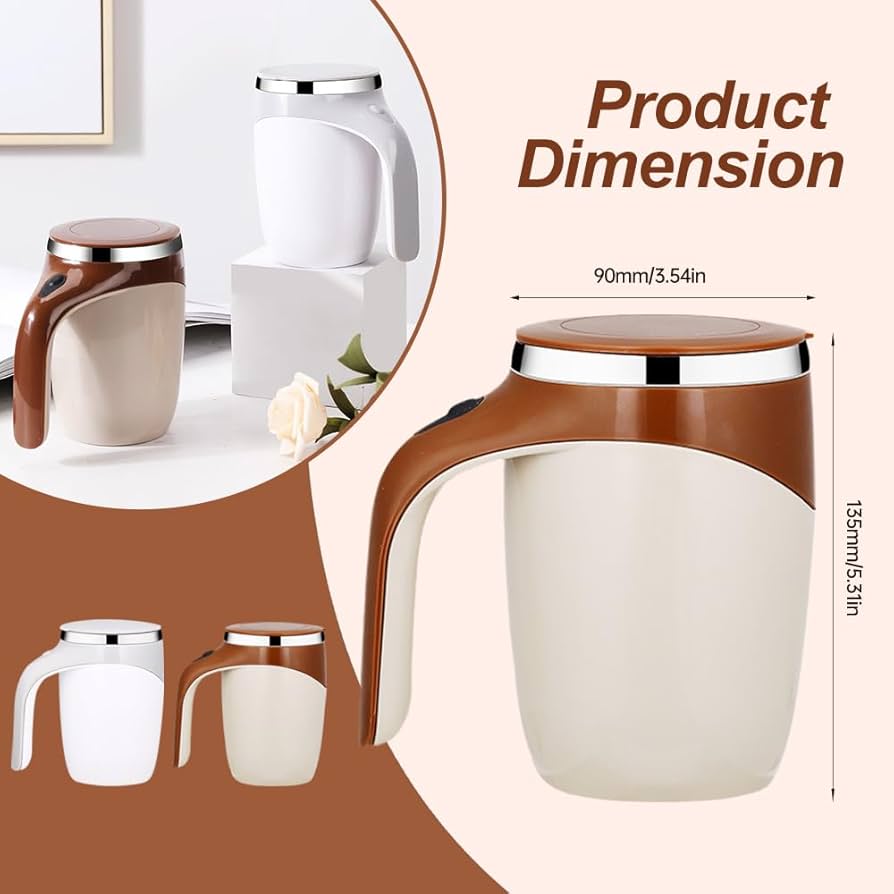 Automatic Magnetic Stirring Coffee Cup, 380ml Auto Self Stirring Coffee Mug Stainless Steel Cup Electric Smart Mug, Rotating Office Travel Mixing Cup For Hot Chocolate Cocoa Milk Latte Tea, MULTICOLOR