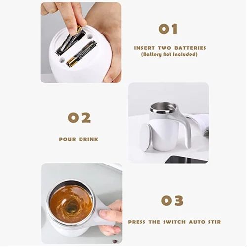 Automatic Magnetic Stirring Coffee Cup, 380ml Auto Self Stirring Coffee Mug Stainless Steel Cup Electric Smart Mug, Rotating Office Travel Mixing Cup For Hot Chocolate Cocoa Milk Latte Tea, MULTICOLOR
