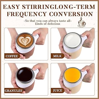 Automatic Magnetic Stirring Coffee Cup, 380ml Auto Self Stirring Coffee Mug Stainless Steel Cup Electric Smart Mug, Rotating Office Travel Mixing Cup For Hot Chocolate Cocoa Milk Latte Tea, MULTICOLOR