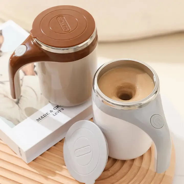 Automatic Magnetic Stirring Coffee Cup, 380ml Auto Self Stirring Coffee Mug Stainless Steel Cup Electric Smart Mug, Rotating Office Travel Mixing Cup For Hot Chocolate Cocoa Milk Latte Tea, MULTICOLOR