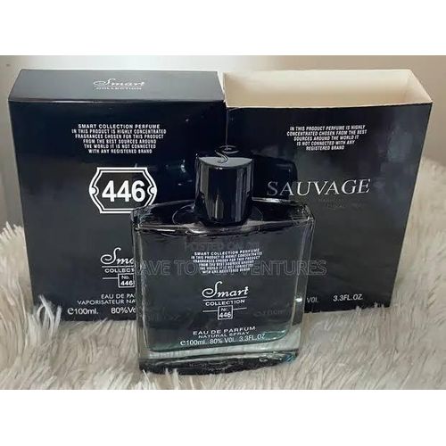 SMART COLLECTION SAUVAGE DIOR BY CHRISTIAN DIOR NO.446 100ML MEN PERFUME is François Top notes are Calabrian bergamot and Pepper; middle notes are Sichuan Pepper, Lavender, Pink Pepper, Vetiver .