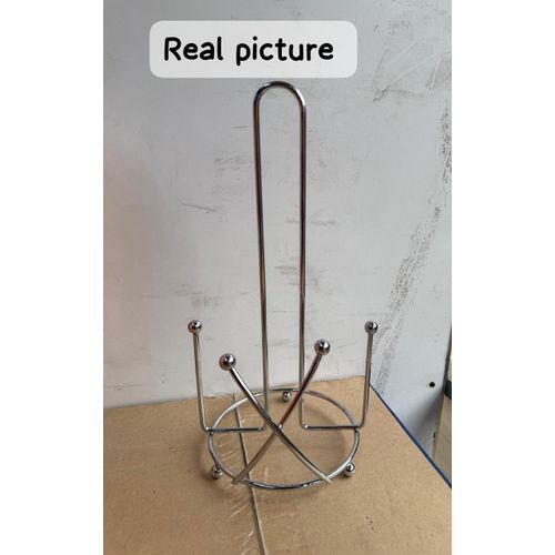 Metallic Paper Towel Stand Holder /Tissue Holder For Kitchen / Bathroom is a high quality modern design free standing chrome toilet paper/kitchen roll holder. This product has a stylish modern design.